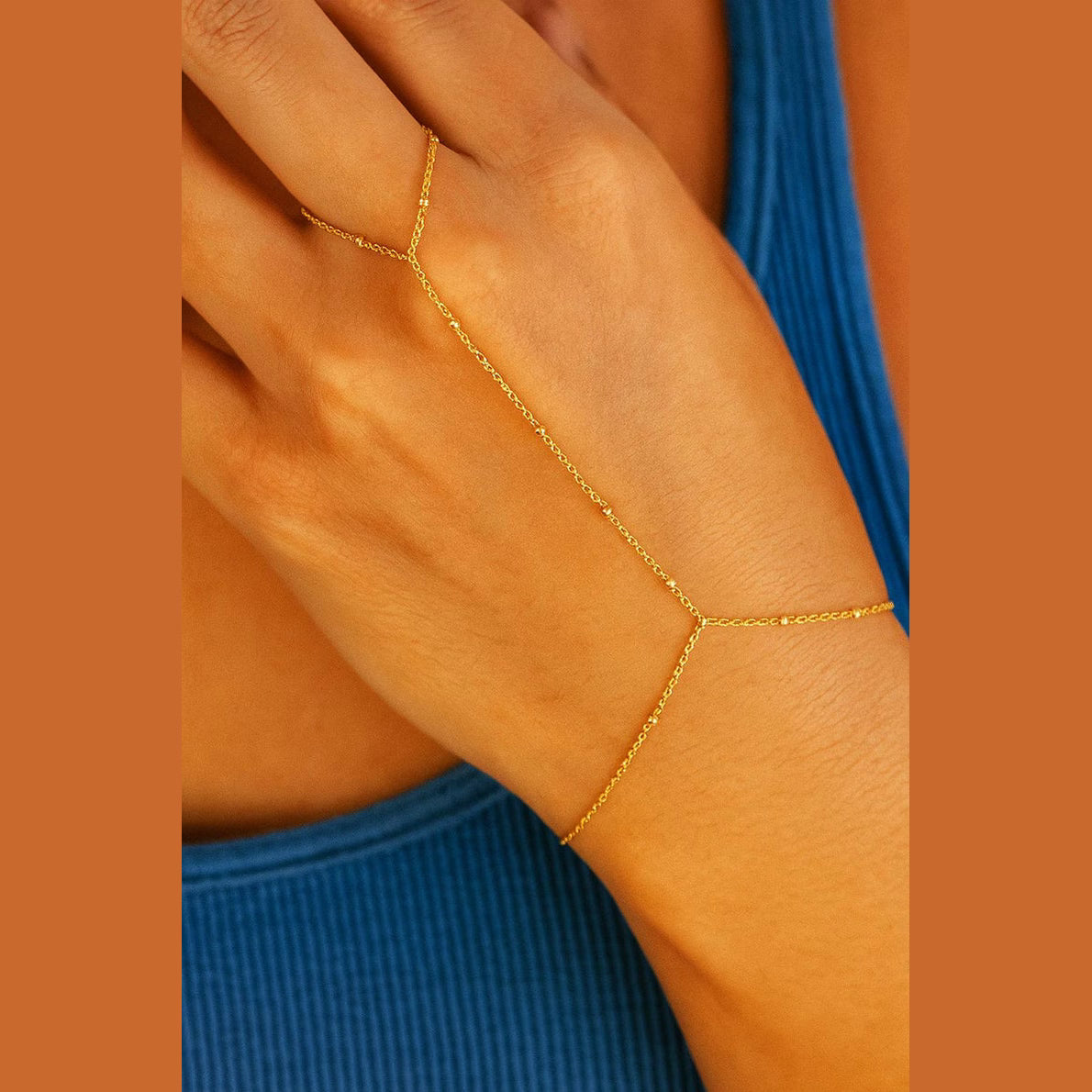 Hand Chain Bracelet with Finger Loop